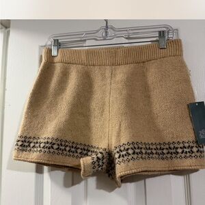 Wild Fable Cozy Knit Tan Women's Shorts with Contrast Trim M NWT